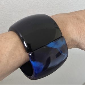 Chico's Black and Blue Cuff with Magnetic Closure